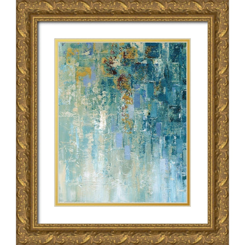 I Love the Rain Detail I Gold Ornate Wood Framed Art Print with Double Matting by Nan