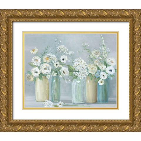 Blooming Meadow Gold Ornate Wood Framed Art Print with Double Matting by Swatland, Sally