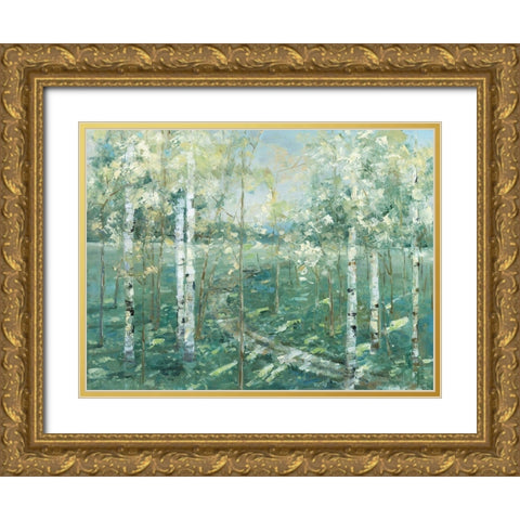 Meadow Light Gold Ornate Wood Framed Art Print with Double Matting by Swatland, Sally
