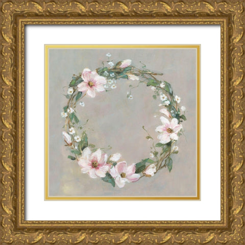 Meadow Magnolia Gold Ornate Wood Framed Art Print with Double Matting by Swatland, Sally