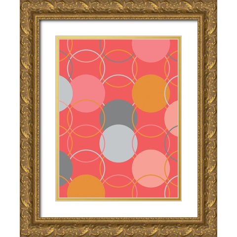 Geometric Circles Gold Ornate Wood Framed Art Print with Double Matting by Carpentieri, Natalie