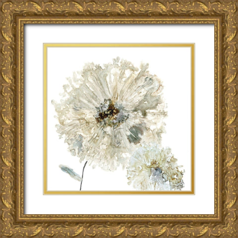Glittering Mums II Gold Ornate Wood Framed Art Print with Double Matting by Robinson, Carol