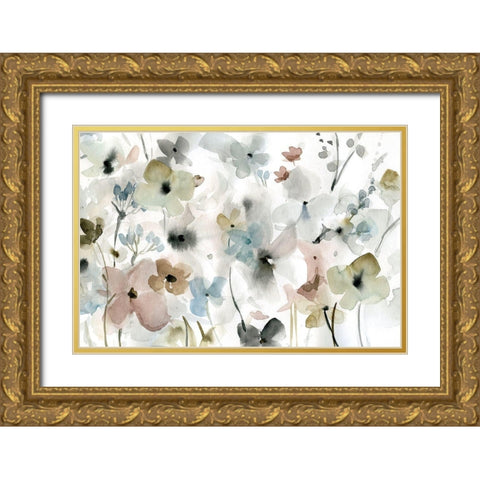 Evening Garden Gold Ornate Wood Framed Art Print with Double Matting by Robinson, Carol