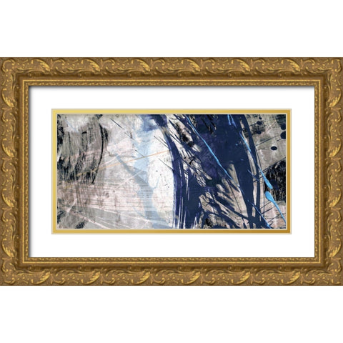 Blue Noise II Gold Ornate Wood Framed Art Print with Double Matting by Butler, John