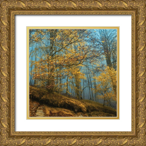 Playing The Gold Ornate Wood Framed Art Print with Double Matting by Van de Goor, Lars