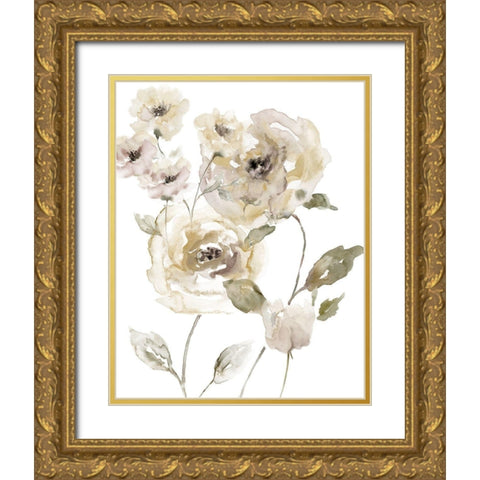 Translucent Gold Ornate Wood Framed Art Print with Double Matting by Nan