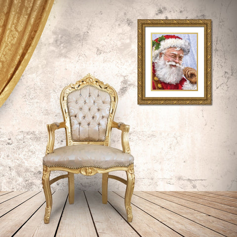 Ole Saint Nick Gold Ornate Wood Framed Art Print with Double Matting by Corti, Marcello