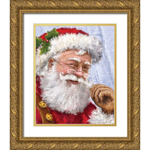Ole Saint Nick Gold Ornate Wood Framed Art Print with Double Matting by Corti, Marcello