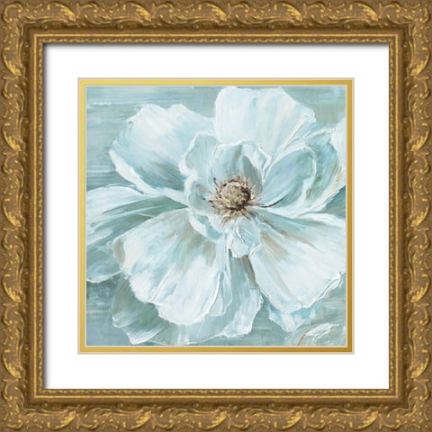 Blue Bloomin Gold Ornate Wood Framed Art Print with Double Matting by Swatland, Sally