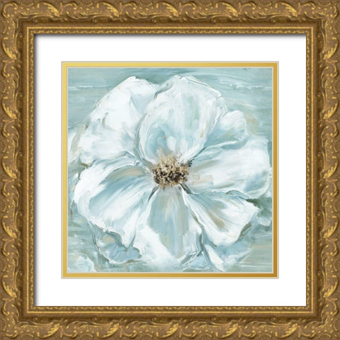 Blue Bloomin Gold Ornate Wood Framed Art Print with Double Matting by Swatland, Sally