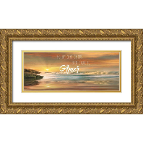 Amor Gold Ornate Wood Framed Art Print with Double Matting by Calascibetta, Mike