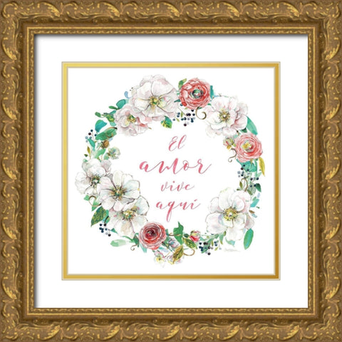 El Amor Gold Ornate Wood Framed Art Print with Double Matting by Robinson, Carol