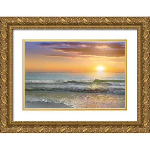 Dawn Rays Gold Ornate Wood Framed Art Print with Double Matting by Calascibetta, Mike