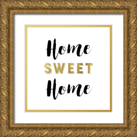 Home Sweet Home Gold Ornate Wood Framed Art Print with Double Matting by Murray, Amanda