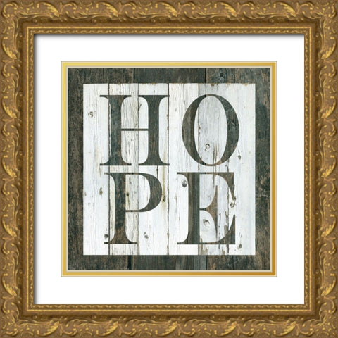 Wood Hope Gold Ornate Wood Framed Art Print with Double Matting by Robinson, Carol