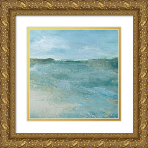 Ocean Breaking Gold Ornate Wood Framed Art Print with Double Matting by Robinson, Carol