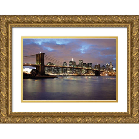 Night View Gold Ornate Wood Framed Art Print with Double Matting by Delimont, Danita