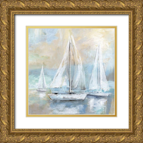 Sail Away Gold Ornate Wood Framed Art Print with Double Matting by Nan