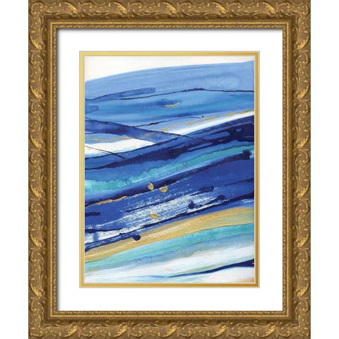 Waterfall II Gold Ornate Wood Framed Art Print with Double Matting by Jill, Susan