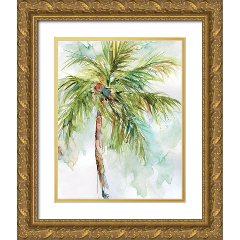 Palm Breezes I Gold Ornate Wood Framed Art Print with Double Matting by Robinson, Carol