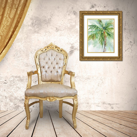 Palm Breezes II Gold Ornate Wood Framed Art Print with Double Matting by Robinson, Carol