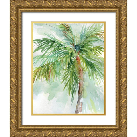 Palm Breezes II Gold Ornate Wood Framed Art Print with Double Matting by Robinson, Carol