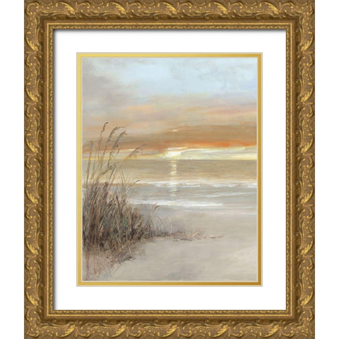 Malibu Sunset Gold Ornate Wood Framed Art Print with Double Matting by Swatland, Sally