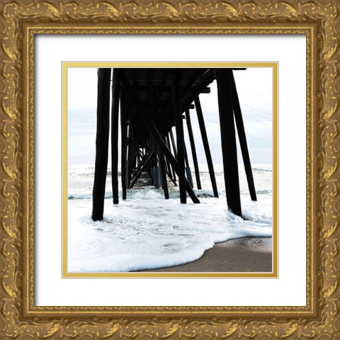 Belmar Pier Gold Ornate Wood Framed Art Print with Double Matting by Carpentieri, Natalie