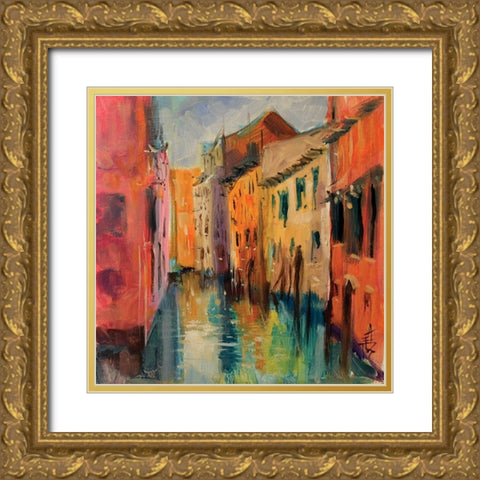 Venice III Gold Ornate Wood Framed Art Print with Double Matting by Farrall Doyle, Anne