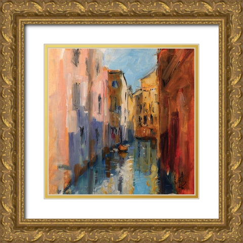 Venice IV Gold Ornate Wood Framed Art Print with Double Matting by Farrall Doyle, Anne