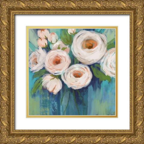 Flower Power Gold Ornate Wood Framed Art Print with Double Matting by Nan