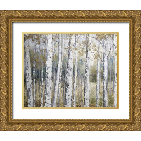 Hidden Birch Gold Ornate Wood Framed Art Print with Double Matting by Nan