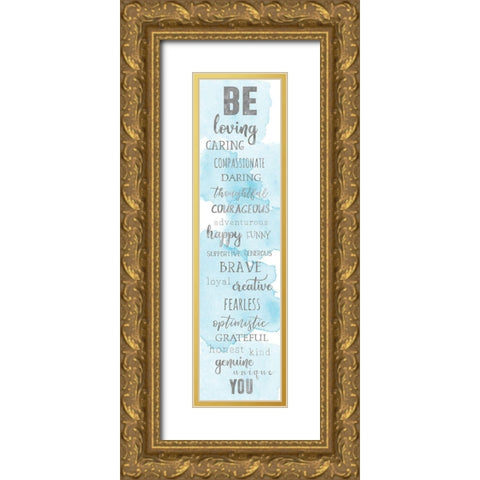 Be You Gold Ornate Wood Framed Art Print with Double Matting by CAD DESIGNS