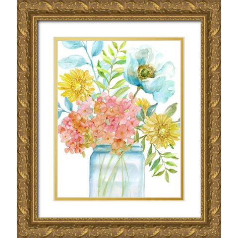 Summer Fresh II Gold Ornate Wood Framed Art Print with Double Matting by Nan