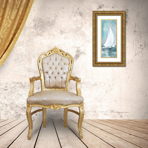 Soft Sail I Gold Ornate Wood Framed Art Print with Double Matting by Knutsen, Conrad