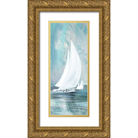 Soft Sail I Gold Ornate Wood Framed Art Print with Double Matting by Knutsen, Conrad
