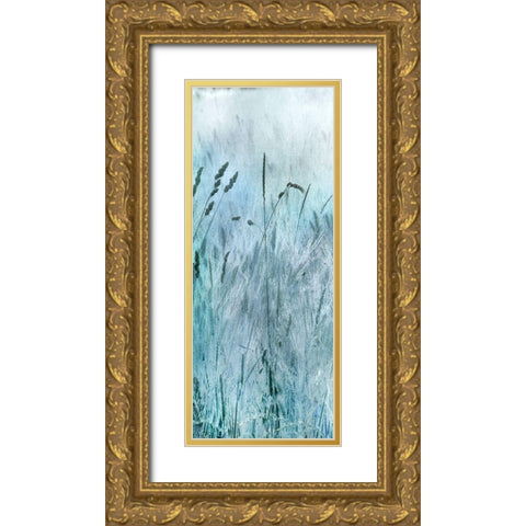 Blue Field Gold Ornate Wood Framed Art Print with Double Matting by Weisz, Irene