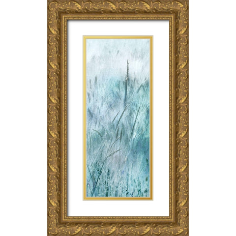 Blue Field Gold Ornate Wood Framed Art Print with Double Matting by Weisz, Irene