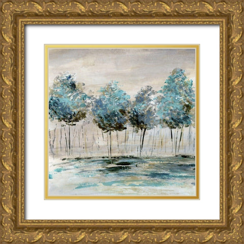 Line Dance Gold Ornate Wood Framed Art Print with Double Matting by Craven, Katrina