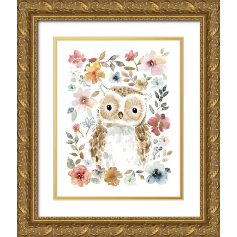 Flowers and Gold Ornate Wood Framed Art Print with Double Matting by Robinson, Carol