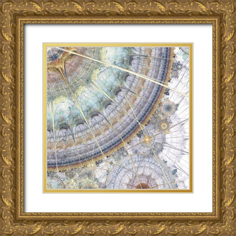 Clockworks IV Gold Ornate Wood Framed Art Print with Double Matting by Burghardt, James
