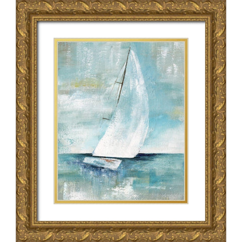 Come Sailing I Gold Ornate Wood Framed Art Print with Double Matting by Nan