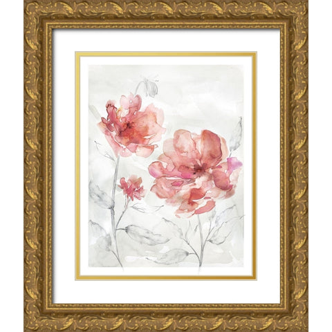 Blush Botanical I Gold Ornate Wood Framed Art Print with Double Matting by Robinson, Carol