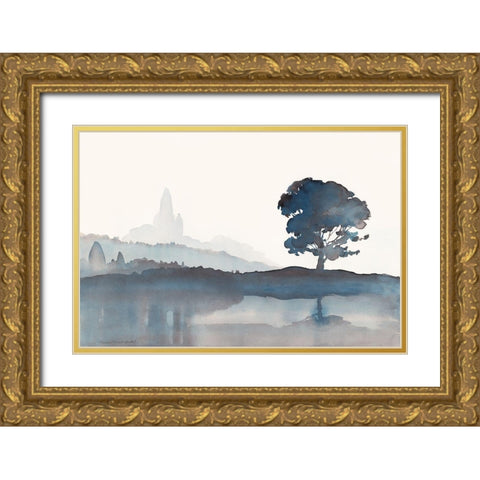 Serene Silhouette Gold Ornate Wood Framed Art Print with Double Matting by Delimont, Danita