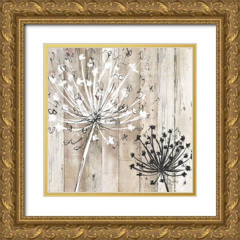 Farmhouse Fluff Gold Ornate Wood Framed Art Print with Double Matting by Craven, Katrina
