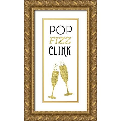 Pop Clink Fizz Gold Ornate Wood Framed Art Print with Double Matting by Murray, Amanda