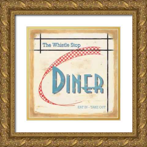 Whistle Stop Diner Gold Ornate Wood Framed Art Print with Double Matting by Alderson, Lisa