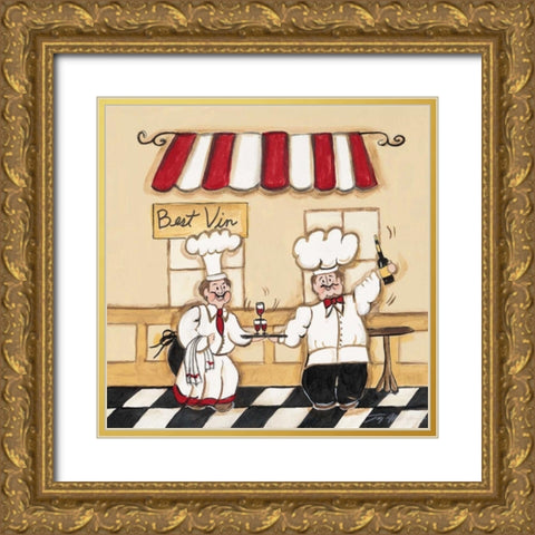 Best Vin Gold Ornate Wood Framed Art Print with Double Matting by Alldredge, Joy