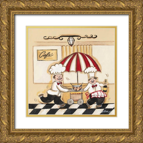 Cafe Gold Ornate Wood Framed Art Print with Double Matting by Alldredge, Joy