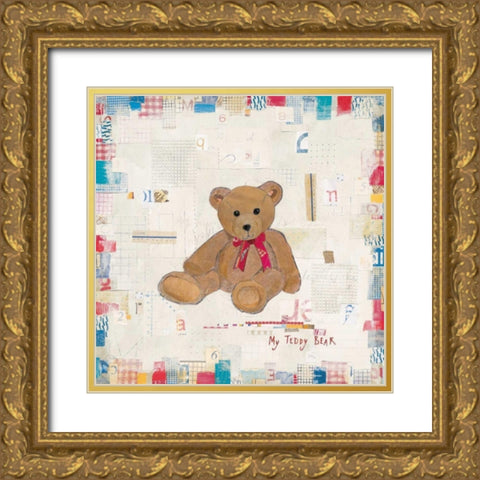 My Teddy Bear Gold Ornate Wood Framed Art Print with Double Matting by Pope, Kate and Elizabeth